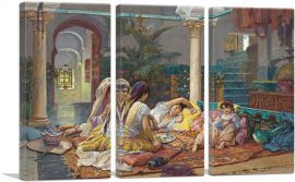 In The Harem 1894-3-Panels-60x40x1.5 Thick