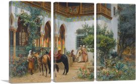 A North African Courtyard 1879-3-Panels-60x40x1.5 Thick