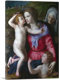 Madonna And Child Saint John The Baptist Elizabeth 1540-1-Panel-12x8x.75 Thick