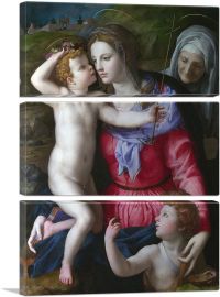 Madonna And Child Saint John The Baptist Elizabeth 1540-3-Panels-60x40x1.5 Thick