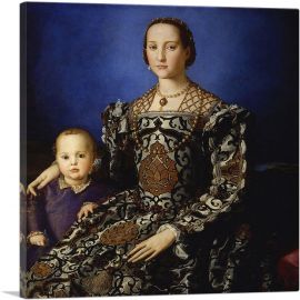 Portrait Of Eleanor Of Toledo With Son Giovanni 1545-1-Panel-18x18x1.5 Thick