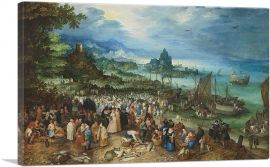 Harbour Scene With Christ Preaching 1598-1-Panel-12x8x.75 Thick