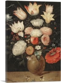 A Still Life Of Various Flowers In A Vase-1-Panel-26x18x1.5 Thick