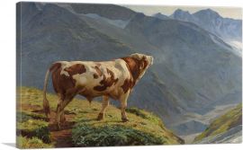 Bull In The Alps 1884-1-Panel-12x8x.75 Thick
