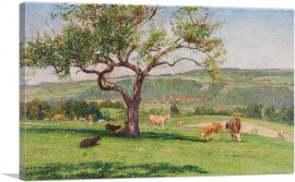 Cows in Field Autumn 1907-1-Panel-26x18x1.5 Thick