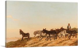 Donkeys In The Midi 1873-1-Panel-40x26x1.5 Thick