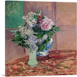 Lilacs and Peonies in Two Vases