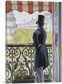 Man On a Balcony Boulevard Haussmann 1880-1-Panel-26x18x1.5 Thick