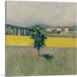 Meadow Bridge At Argenteuil 1882-1-Panel-12x12x1.5 Thick