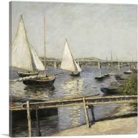 Sailing Boats At Argenteuil 1888-1-Panel-36x36x1.5 Thick