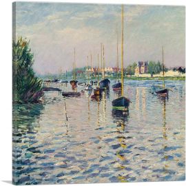 Boats On Mouillage Seine In Argenteuil 1892-1-Panel-26x26x.75 Thick