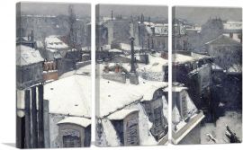 View Of Rooftops Effect Of Snow 1878-3-Panels-60x40x1.5 Thick