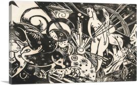 Composition With Femal Nude And Animals 1916-1-Panel-26x18x1.5 Thick