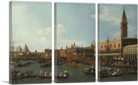 Return of Il Bucintoro on Ascension Day 1745-3-Panels-60x40x1.5 Thick