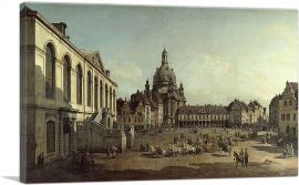 The Neumarkt in Dresden Seen from the Juedenhofe 1749-1-Panel-40x26x1.5 Thick