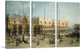 The Square of Saint Mark's - Venice-3-Panels-90x60x1.5 Thick