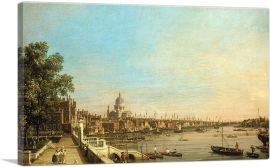 The Thames from the Terrace of Somerset House Looking Towards St. Paul's 1750-1-Panel-40x26x1.5 Thick