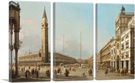 Canal Piazza San Marco Looking South and West-3-Panels-60x40x1.5 Thick