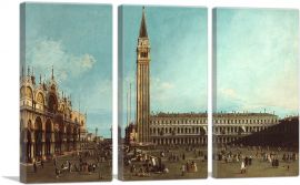 Piazza San Marco in Venice-3-Panels-90x60x1.5 Thick