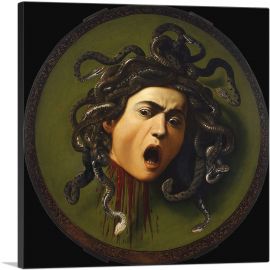 Medusa Sheild 1597 Black Background-1-Panel-18x18x1.5 Thick