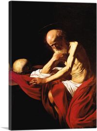 Saint Jerome in Meditation 1606-1-Panel-26x18x1.5 Thick