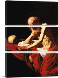 Saint Jerome in Meditation 1606-3-Panels-90x60x1.5 Thick