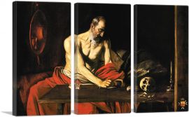 Saint Jerome Writing 1607-3-Panels-60x40x1.5 Thick