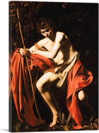 Saint John the Baptist in the Wilderness 1604-1-Panel-18x12x1.5 Thick