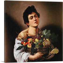 Boy with a Basket of Fruit 1593-1-Panel-36x36x1.5 Thick