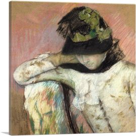 Young Woman In a Black And Green Bonnet 1890-1-Panel-18x18x1.5 Thick