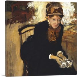 Mary Cassatt Seated Holding Cards 1880-1-Panel-12x12x1.5 Thick