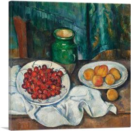 Still Life With Cherries And Peaches 1887-1-Panel-26x26x.75 Thick