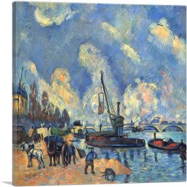 The Seine at Bercy 1878-1-Panel-12x12x1.5 Thick
