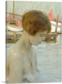 Young Girl At The Harbor-1-Panel-12x8x.75 Thick