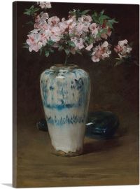 Pink Azalea Chinese Vase 1880-1-Panel-18x12x1.5 Thick