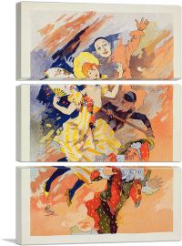La Pantomime 1891-3-Panels-60x40x1.5 Thick