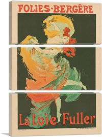 Loie Fuller at the Folies Bergere 1893-3-Panels-90x60x1.5 Thick