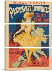 Pantomimes Lumineuses at the Musee Grevin 1892-3-Panels-90x60x1.5 Thick