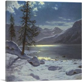 Moonlit Lake Winter-1-Panel-18x18x1.5 Thick