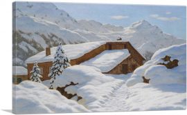 Winter Landscape With Mountain-1-Panel-12x8x.75 Thick