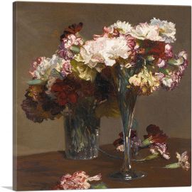 Still Life of Carnations-1-Panel-26x26x.75 Thick