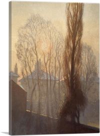 Houses At Back On a Frosty Morning 1913-1-Panel-26x18x1.5 Thick