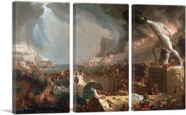 The Course Of Empire Destruction 1836-3-Panels-60x40x1.5 Thick
