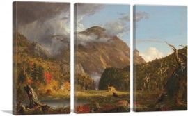 View Of Mountain Pass Called Notch Of White Mountans 1839-3-Panels-90x60x1.5 Thick