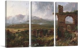 Morning View Near Tivoli 1832-3-Panels-60x40x1.5 Thick