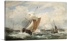 French Sloop Entering the Harbour of Treport-1-Panel-12x8x.75 Thick