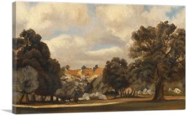 Village Behind The Trees-1-Panel-26x18x1.5 Thick