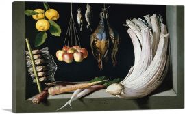 Still Life with Game Fowl Vegetables and Fruits-1-Panel-40x26x1.5 Thick