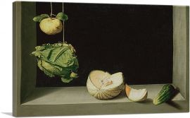 Still Life With Quince, Cabbage, Melon and Cucumber 1602-1-Panel-40x26x1.5 Thick