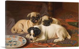 Dinner Two Pugs And a Terrier-1-Panel-40x26x1.5 Thick